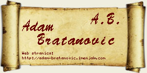Adam Bratanović vizit kartica